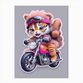 Default Sticker An Adorable Cute Tiger In Sunglasses In Biker 0 F25d0b8b 34a3 46fd A675 2aeae1ad9634 1 Canvas Print