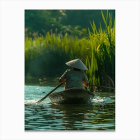 Woman In A Boat 2 Canvas Print