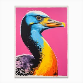 Andy Warhol Style Bird Cormorant 2 Canvas Print