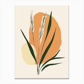 Grass Plant Minimalist Illustration 8 Canvas Print