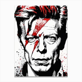 David Bowie Portrait Ink Painting (23) Canvas Print