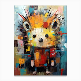 City Stroll with a Hedgehog: Basquiat style Canvas Print