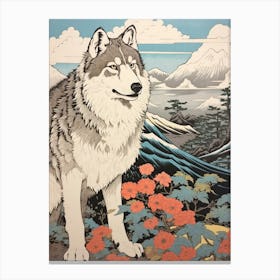 Japanese Wolf Illustration 1 Canvas Print