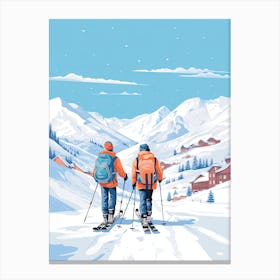 Grandvalira   Andorra, Ski Resort Illustration 3 Canvas Print