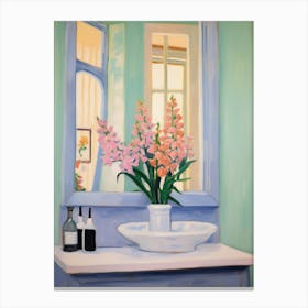 A Vase With Foxglove, Flower Bouquet 2 Canvas Print