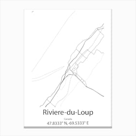 Riviere Du Loup,Canada Minimalist Map Canvas Print