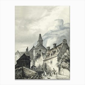View Of La Roche Guyon, Jean Bernard Canvas Print