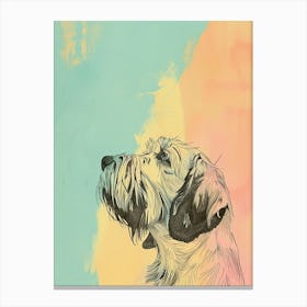 Pastel Petit Basset Griffon Vendeen Dog Pastel Illustration Canvas Print