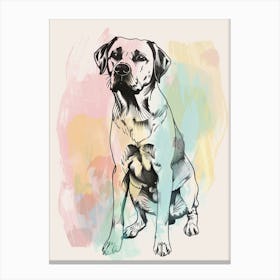 Labrador Dog Pastel Line Watercolour Illustration  3 Canvas Print