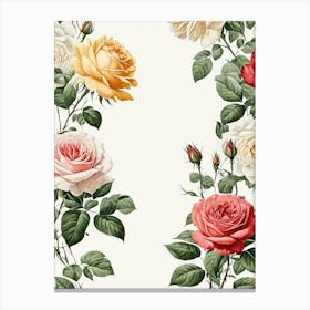 Vintage Galleria Style Rose Art Painting 11 Canvas Print