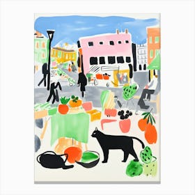 The Food Market In Oslo 1 Illustration Canvas Print