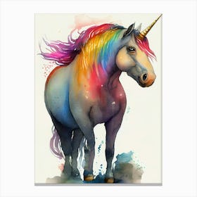 Unicorn Watercolor Painting Canvas Print