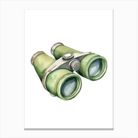 Watercolor Binoculars Isolated On White Background Canvas Print