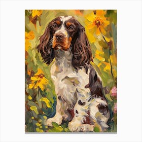 English Springer Spaniel Acrylic Painting 2 Canvas Print