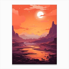 Alien Landscape Abstract Minimalist 8 Canvas Print