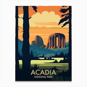 Acadia National Park Vintage Travel Poster 9 Canvas Print