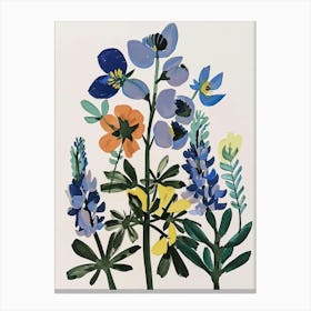 Painted Florals Aconitum 3 Canvas Print