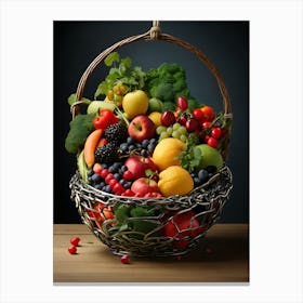 Basket Of Fruits Canvas Print