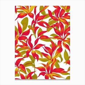 Heliconia Floral Print Warm Tones 1 Flower Canvas Print