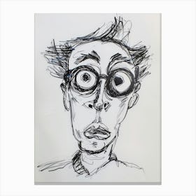 Face Of A Man With Glasses Canvas Print