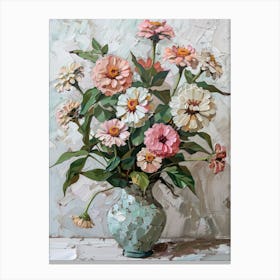 A World Of Flowers Zinnia 4 Painting Canvas Print