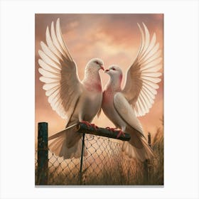 Doves In Love Canvas Print