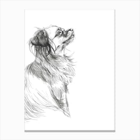 Dog Portrait Line Sketch 1 Canvas Print