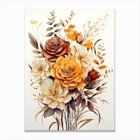 Blossoms Of Serenity Captivating Floral Illustration Canvas Print