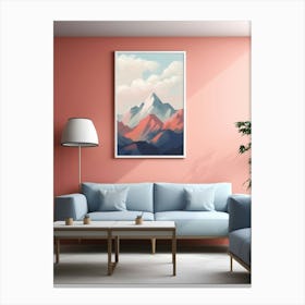 Mountains Abstract Minimalist 3 Canvas Print