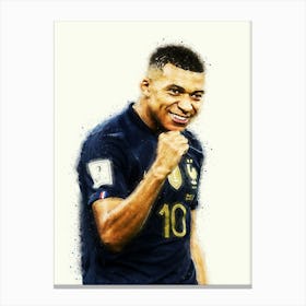 Kylian Mbappe France Colorful Canvas Print