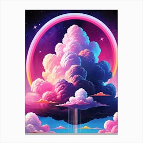 Surreal Rainbow Clouds Sky Painting (5) Canvas Print