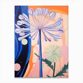 Agapanthus 2 Hilma Af Klint Inspired Pastel Flower Painting Canvas Print