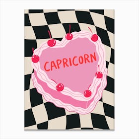 Capricorn Zodiac Heart Cake Canvas Print