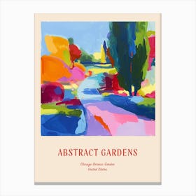 Colourful Gardens Chicago Botanic Garden Usa 1 Red Poster Canvas Print