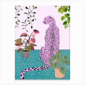 Pink Cheetah Canvas Print