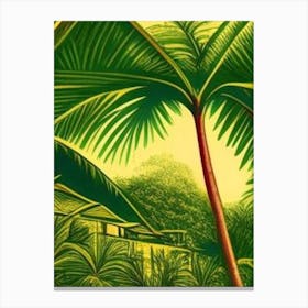 Dominica Beach Vintage Sketch Tropical Destination Canvas Print