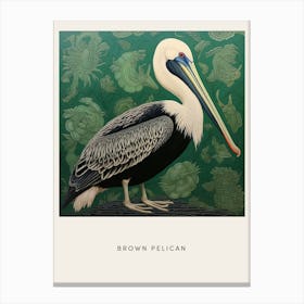 Ohara Koson Inspired Bird Painting Brown Pelican 4 Poster Canvas Print