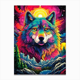 Psychedelic Wolf 2 Canvas Print