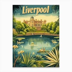 Aihrgdesign A Mid Century Modern Travel Poster For Liverpool 4 Canvas Print