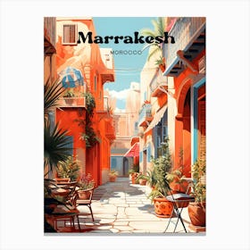 Marrakesh Morocco Vibrant Street Travel Art Canvas Print