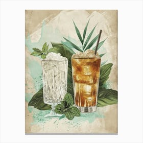 Mint Cocktail Art Deco Inspired 2 Canvas Print