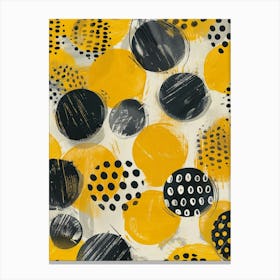 Yellow Polka Dots Canvas Print