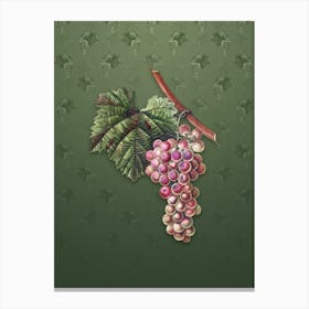 Vintage Grape Vine Botanical on Lunar Green Pattern n.1150 Canvas Print