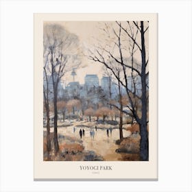 Winter City Park Poster Yoyogi Park Tokyo 1 Canvas Print