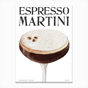 Watercolour Espresso Martini Canvas Print