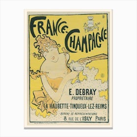 Vintage France Champagne Advertisement Canvas Print