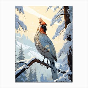 Winter Grouse 2 Illustration Canvas Print