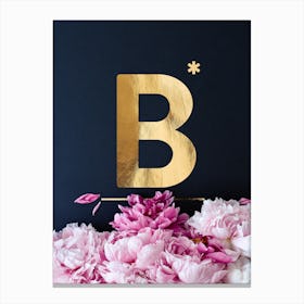 Flower Alphabet B Canvas Print