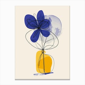 Blue Flower In A Vase Canvas Print