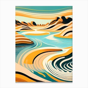 Water Ripples Over Sand Landscapes Waterscape Midcentury 1 Canvas Print